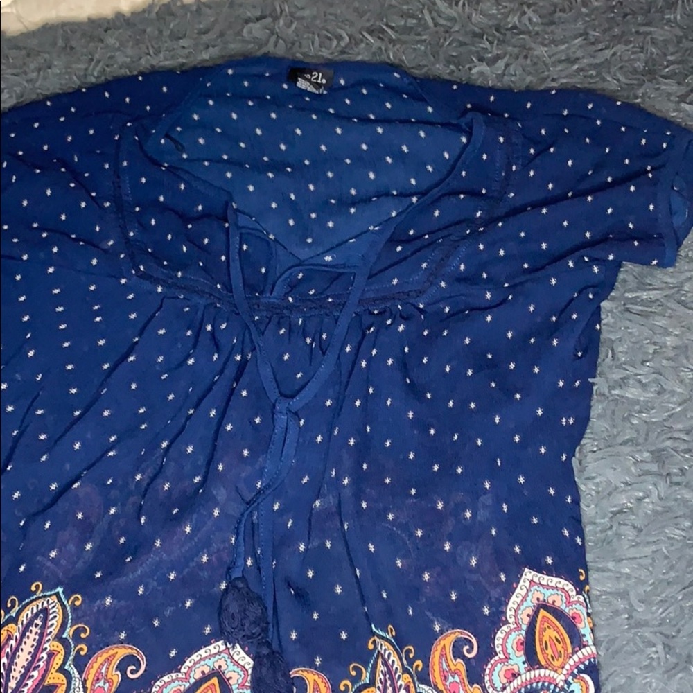 dark blue blouse